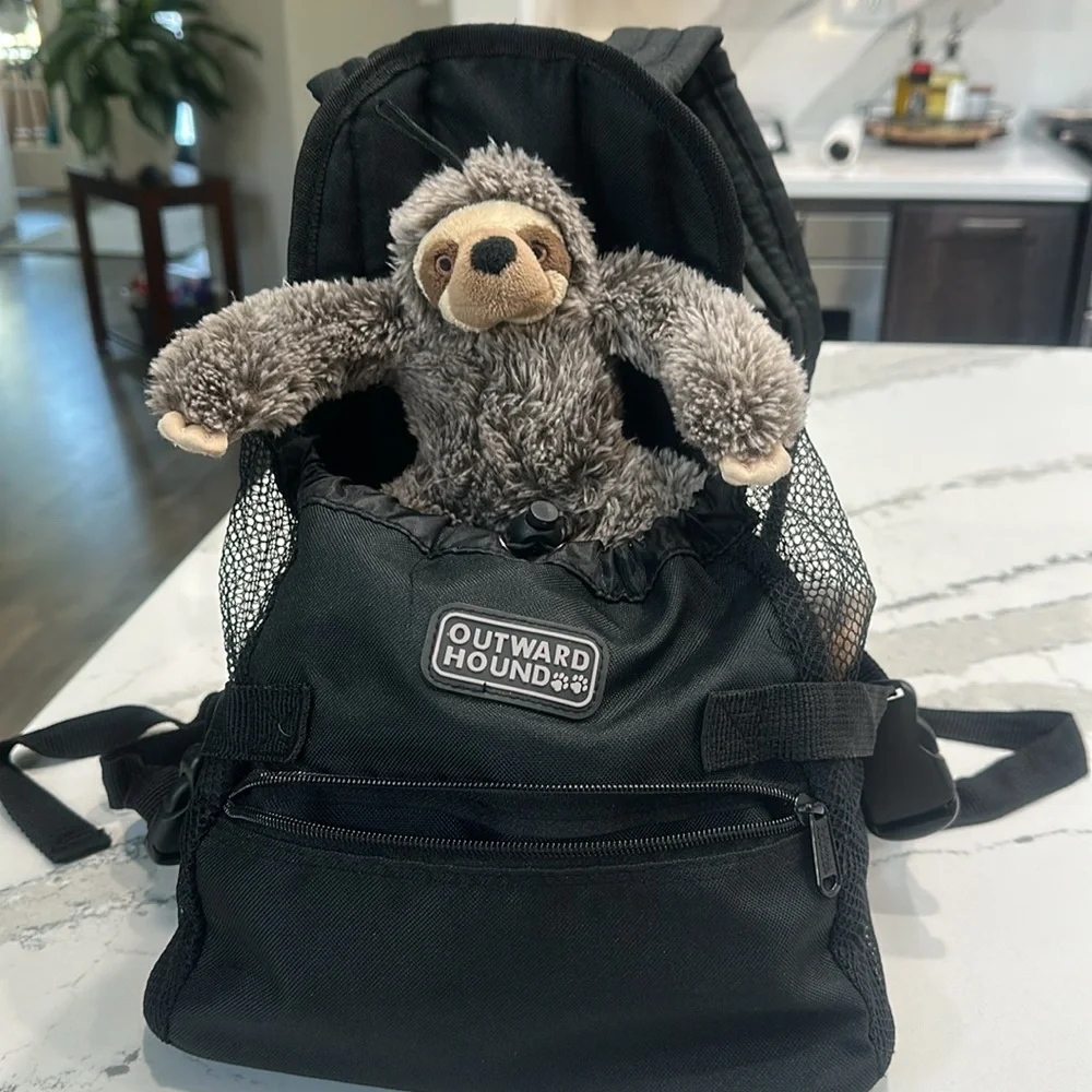 Outward Hound Black Backpack for small dog